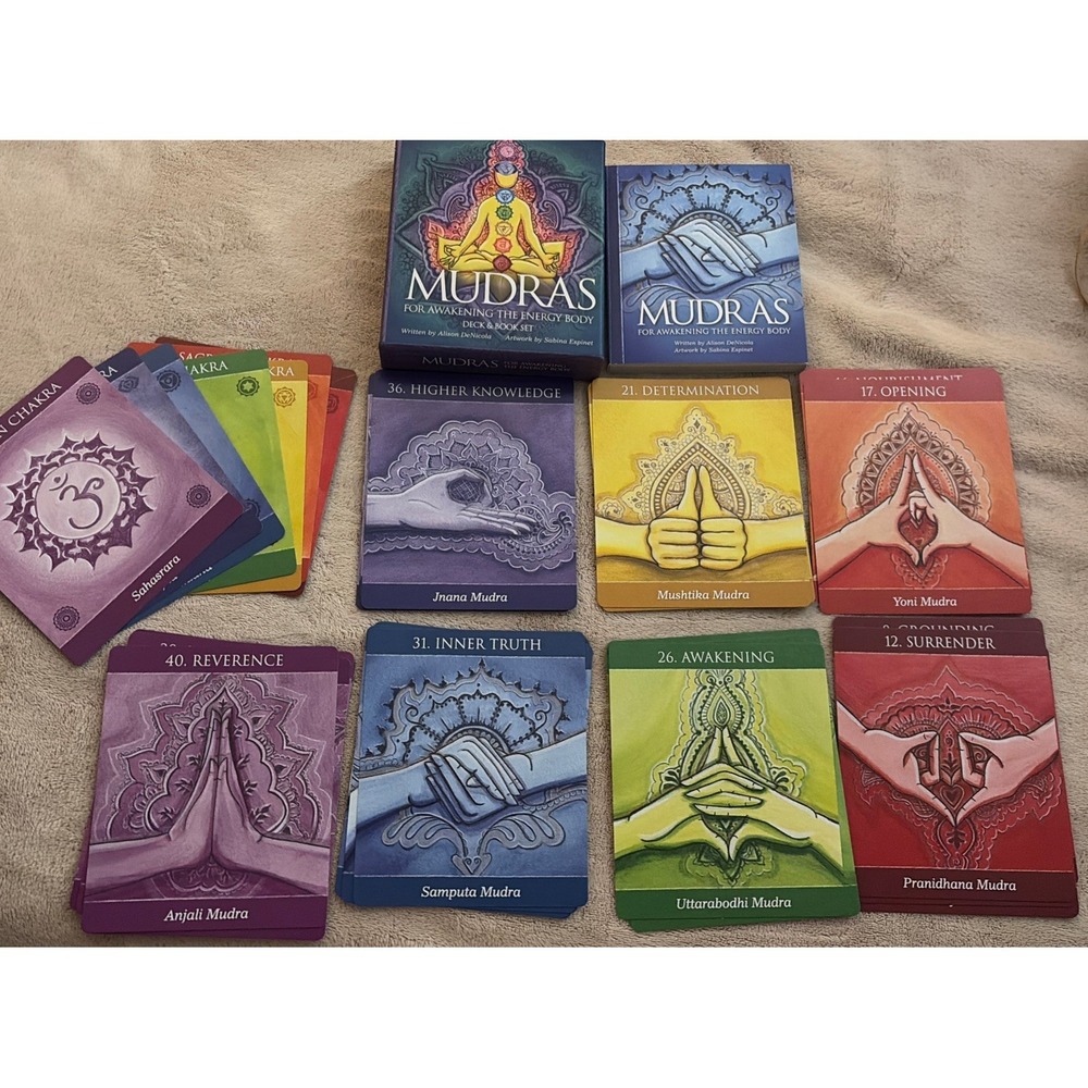 Mudras Deck & Book Set - For Awakening The Energy Body 40 Cards Deck Chakra Mind